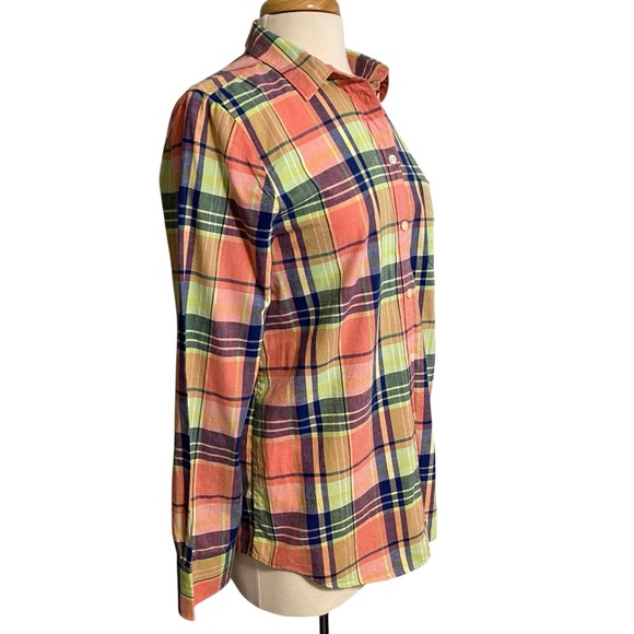 J Crew Factory plaid button front top medium NWT - Picture 3 of 4